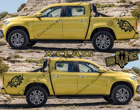 Pair decals Racing Stripes For Mercedes Benz X-Class - Brothers-Graphics