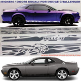 Pair Side Vinyl Sticker Stripe Decal Graphic For Dodge Challenger SRT