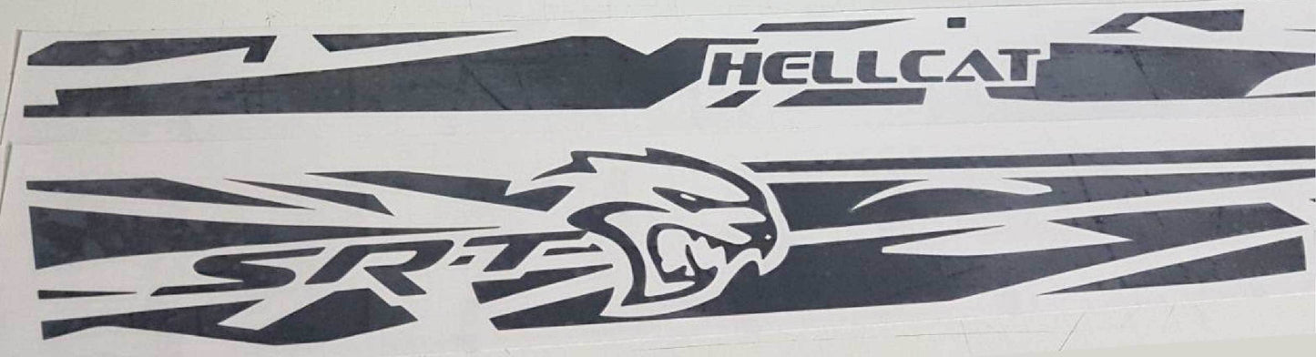 Paire d'autocollants latéraux en vinyle à rayures pour Dodge Challenger SRT 