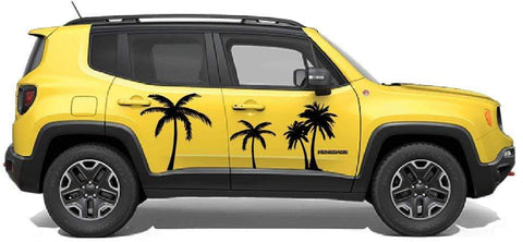 Vinyl Graphics Palm Tree Graphics 6x Decals Sticker Vinyl Side Racing Stripes for Jeep Renegade