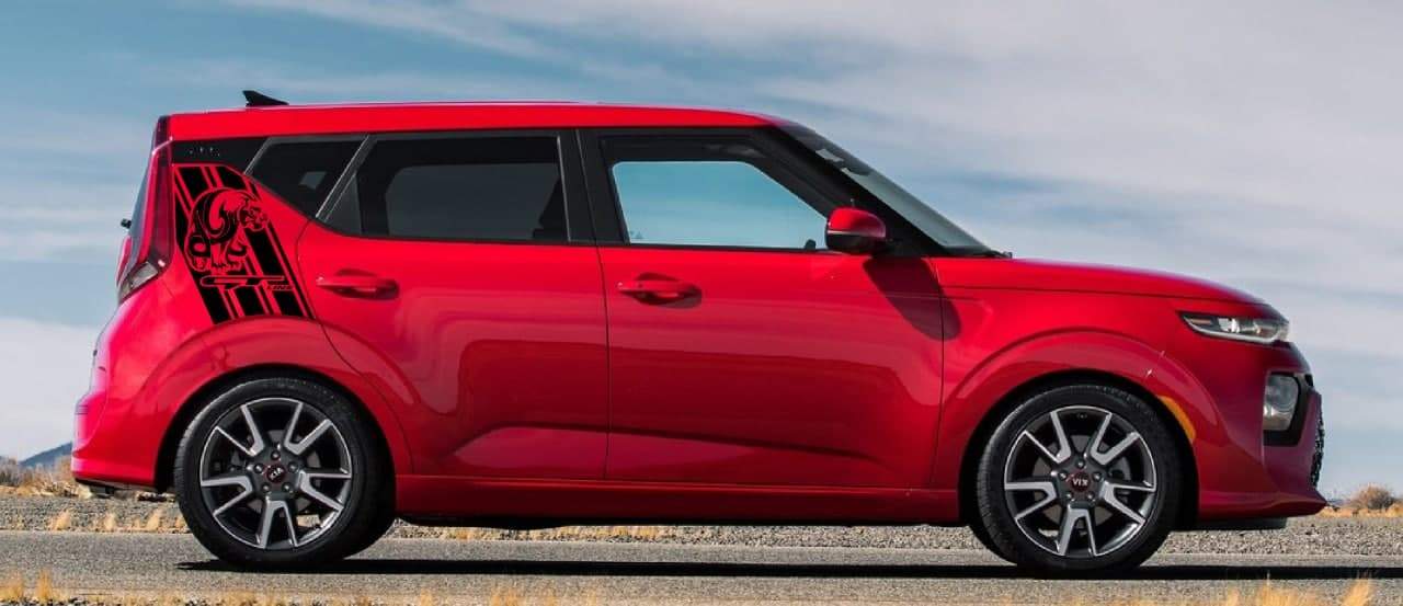 Vinyl Graphics Panter Design Decal Sticker Vinyl Side Racing Stripes Compatible with Kia Soul