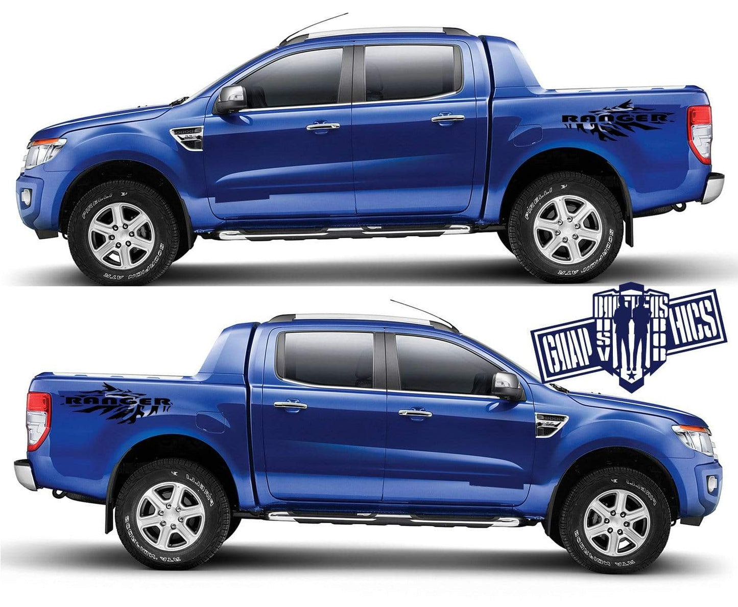 Racing Decal Sticker Side Door Stripe Stickers For Ford Ranger - Brothers-Graphics