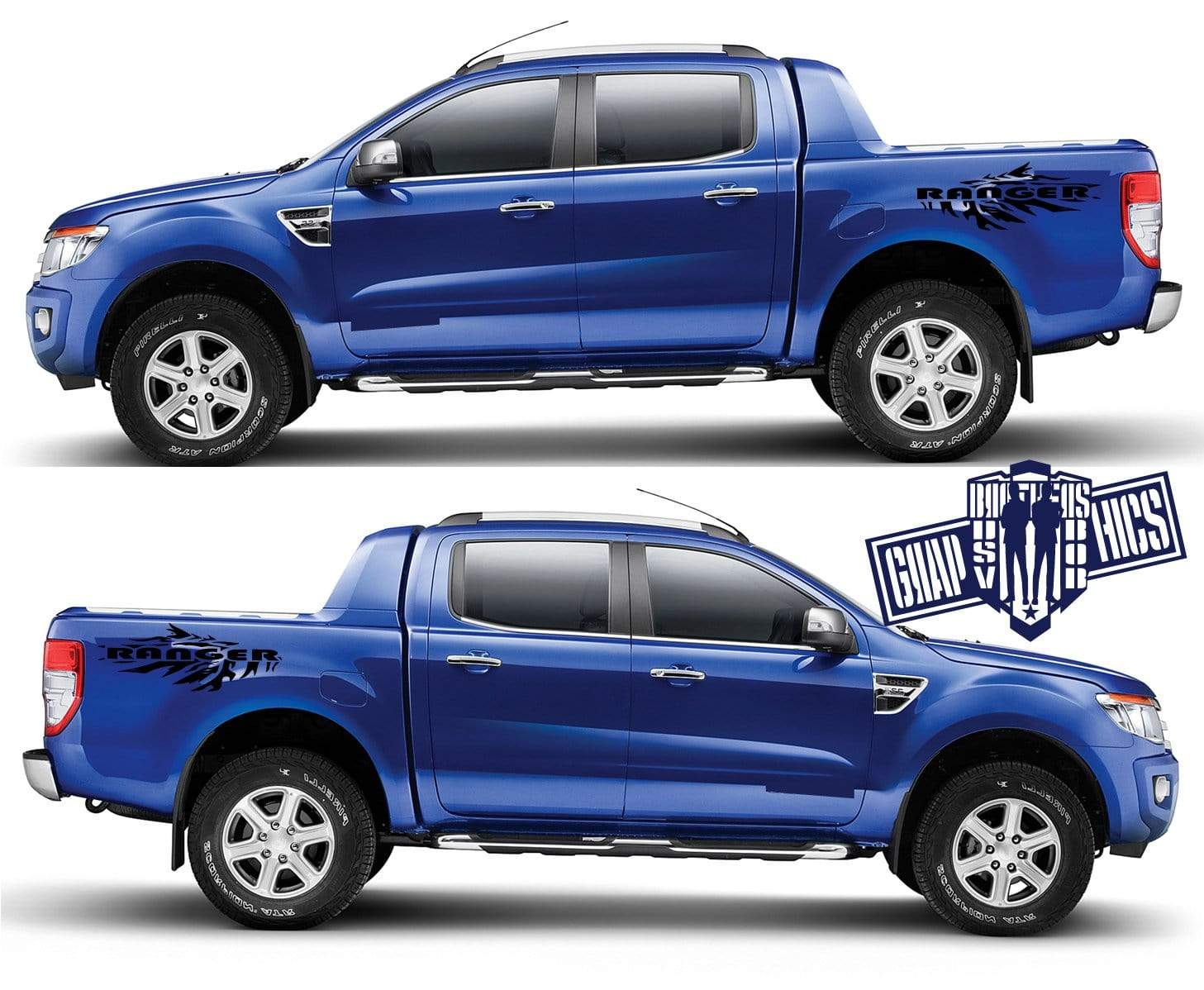 Racing Decal Sticker Side Door Stripe Stickers For Ford Ranger - Brothers-Graphics