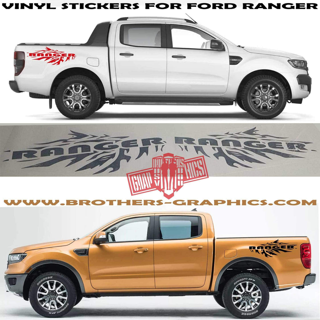 Ford Ranger vinyl graphics Ford Ranger stripe kit Ranger decals – Brothers  Graphics