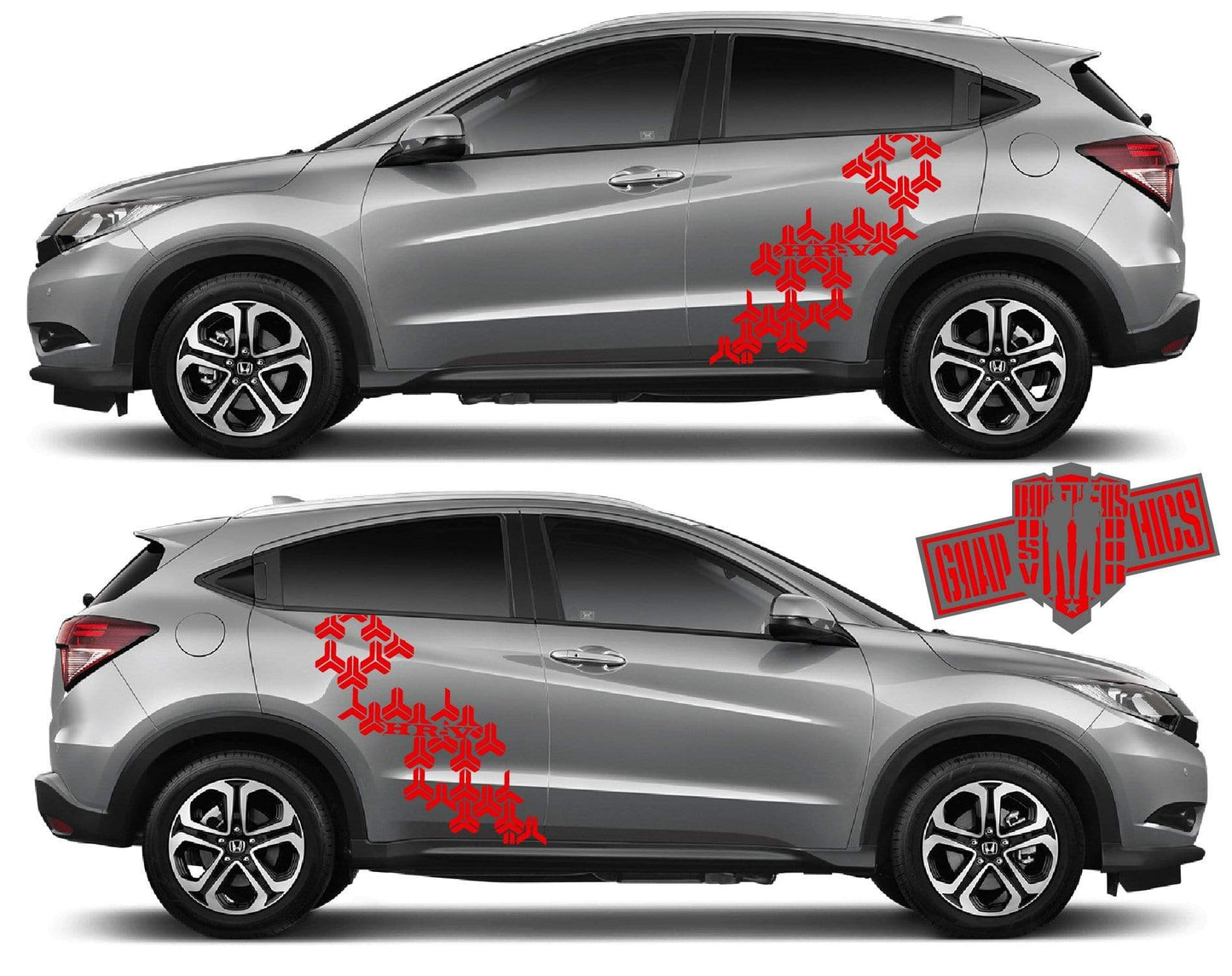 Racing Decal Sticker Side Door Stripe Stickers kit for Honda HR-V - Brothers-Graphics