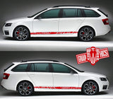 Racing Decal Sticker Side Door Stripes For Skoda Octavia - Brothers-Graphics