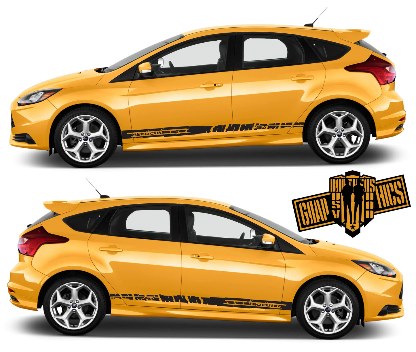 Racing Decals Vinyl Stickers for Ford Focus - Brothers-Graphics