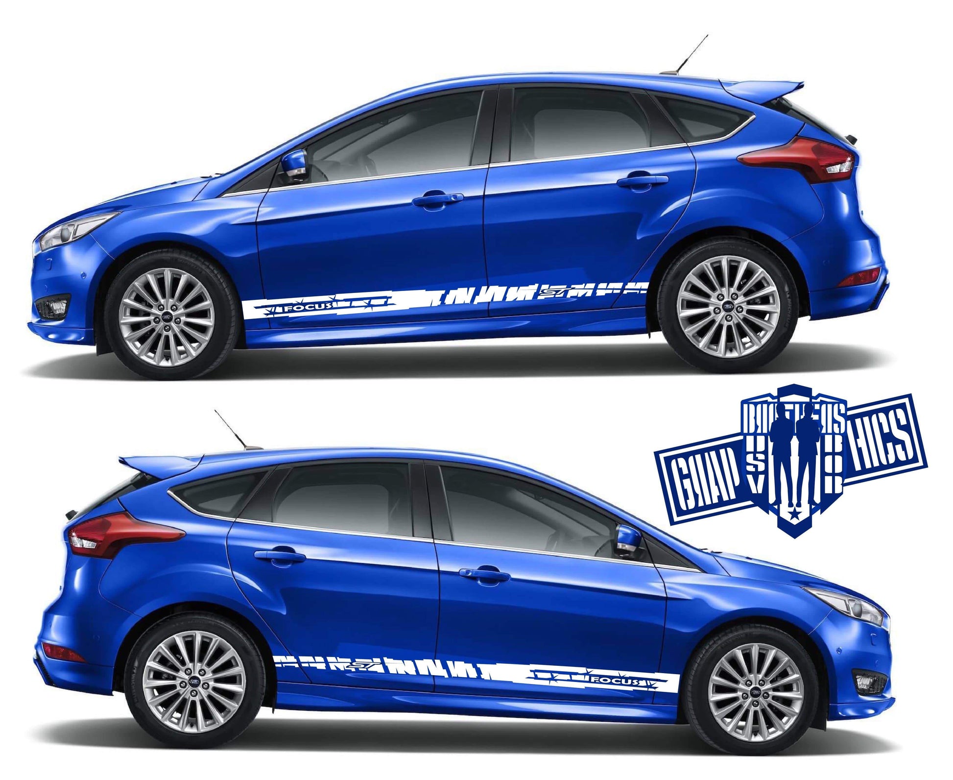 Racing Decals Vinyl Stickers for Ford Focus - Brothers-Graphics