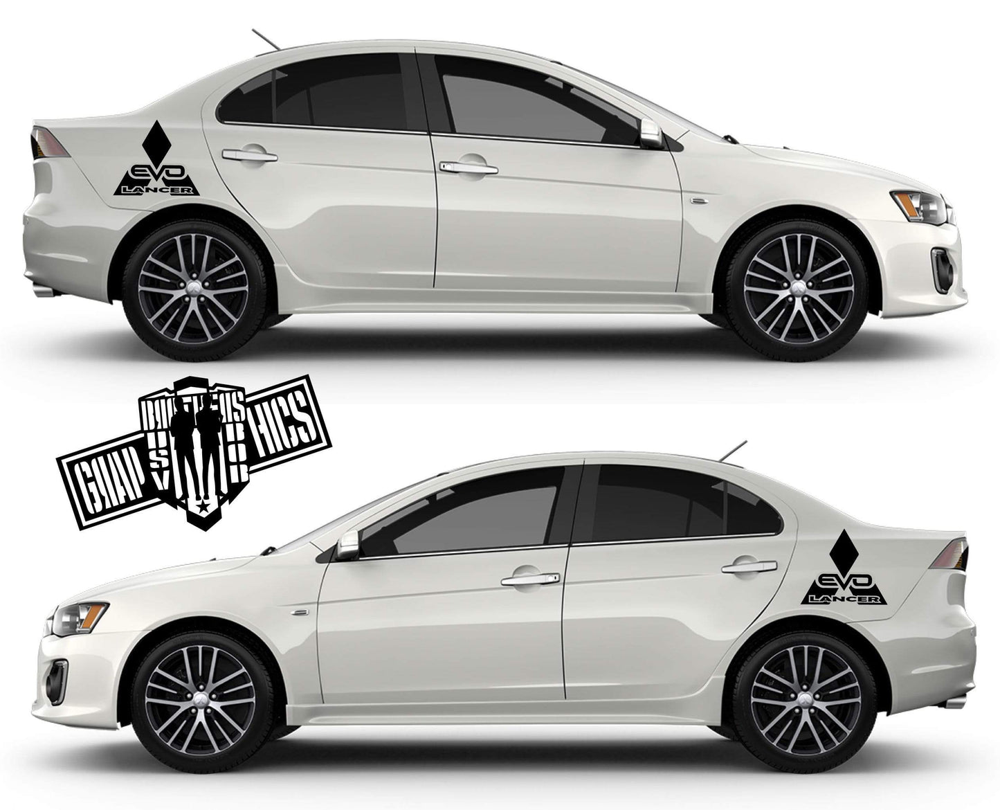 Racing Graphic Sticker Car Side Vinyl Stripes For Mitsubishi Lancer Evolution X 10 2001-2021 - Brothers-Graphics