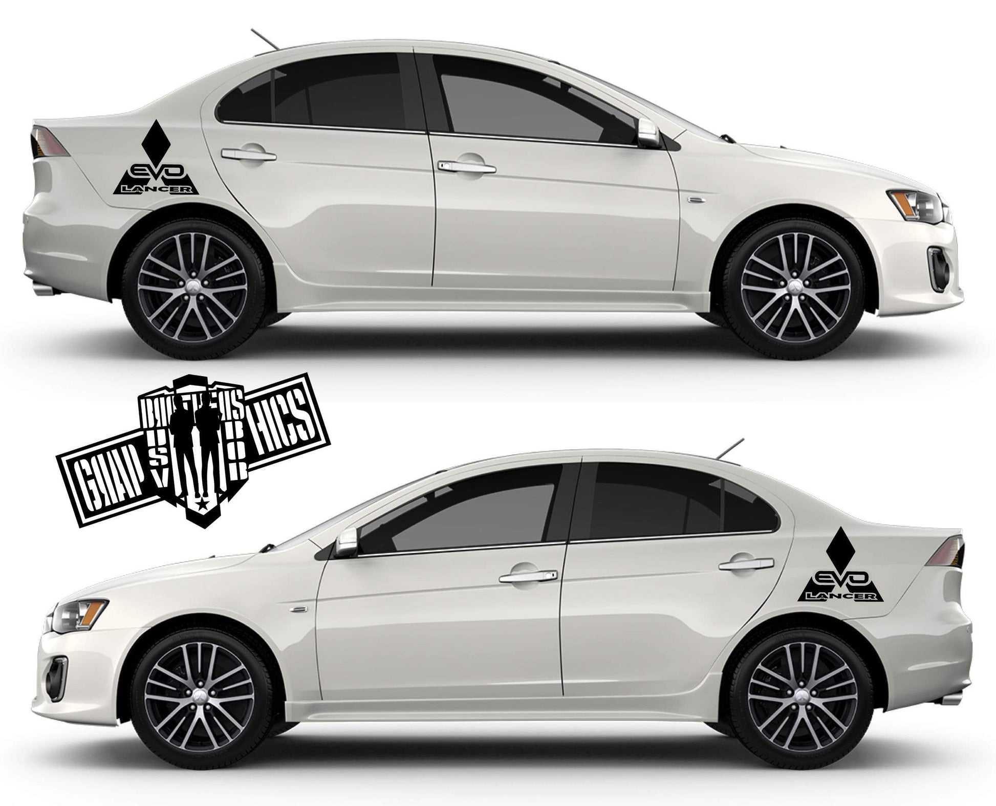 Racing Graphic Sticker Car Side Vinyl Stripes For Mitsubishi Lancer Evolution X 10 2001-2021 - Brothers-Graphics