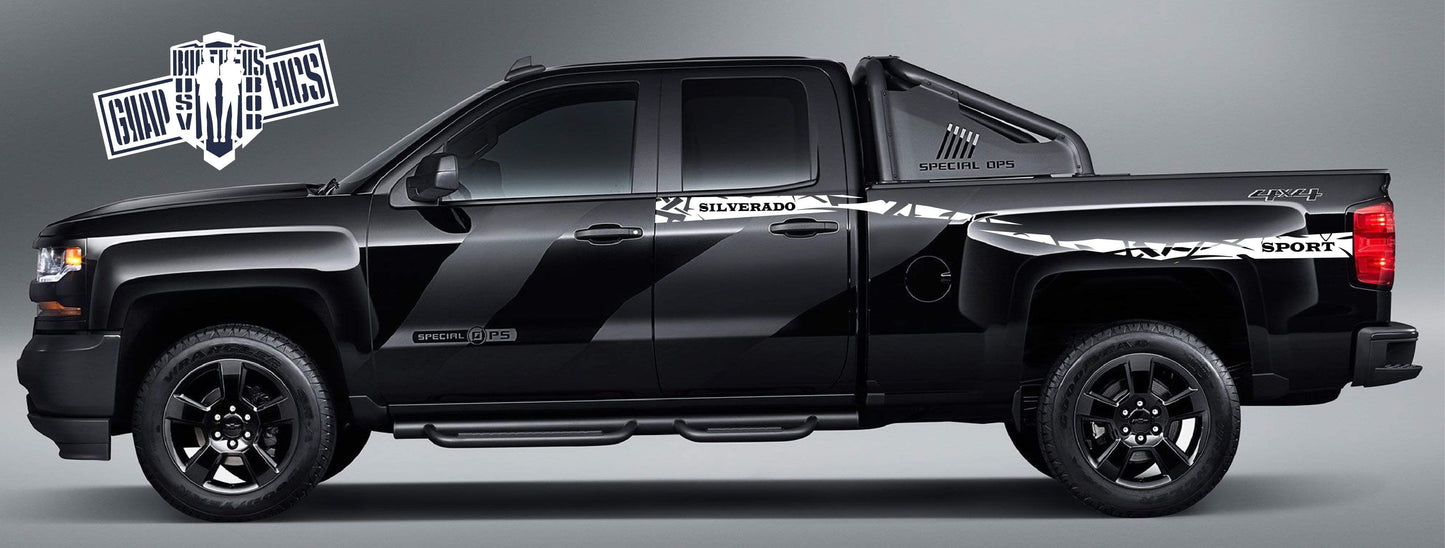 Racing Graphics Sticker Car Vinyl Stripes For Chevrolet Silverado 2002-2021 - Brothers-Graphics