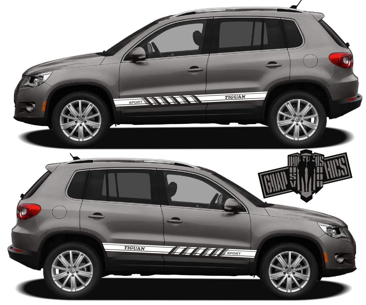 Racing Graphics Stickers Car Side Vinyl Stripes For VW Tiguan - Brothers-Graphics