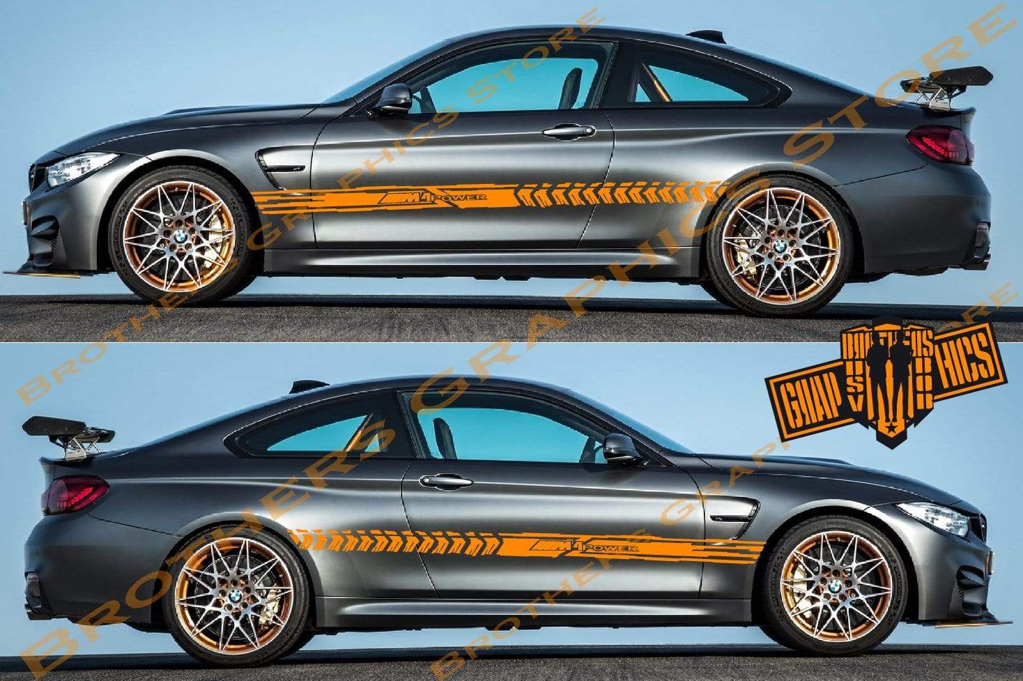 Racing Line Sticker Car Side Vinyl Stripe For BMW M4 - Brothers-Graphics
