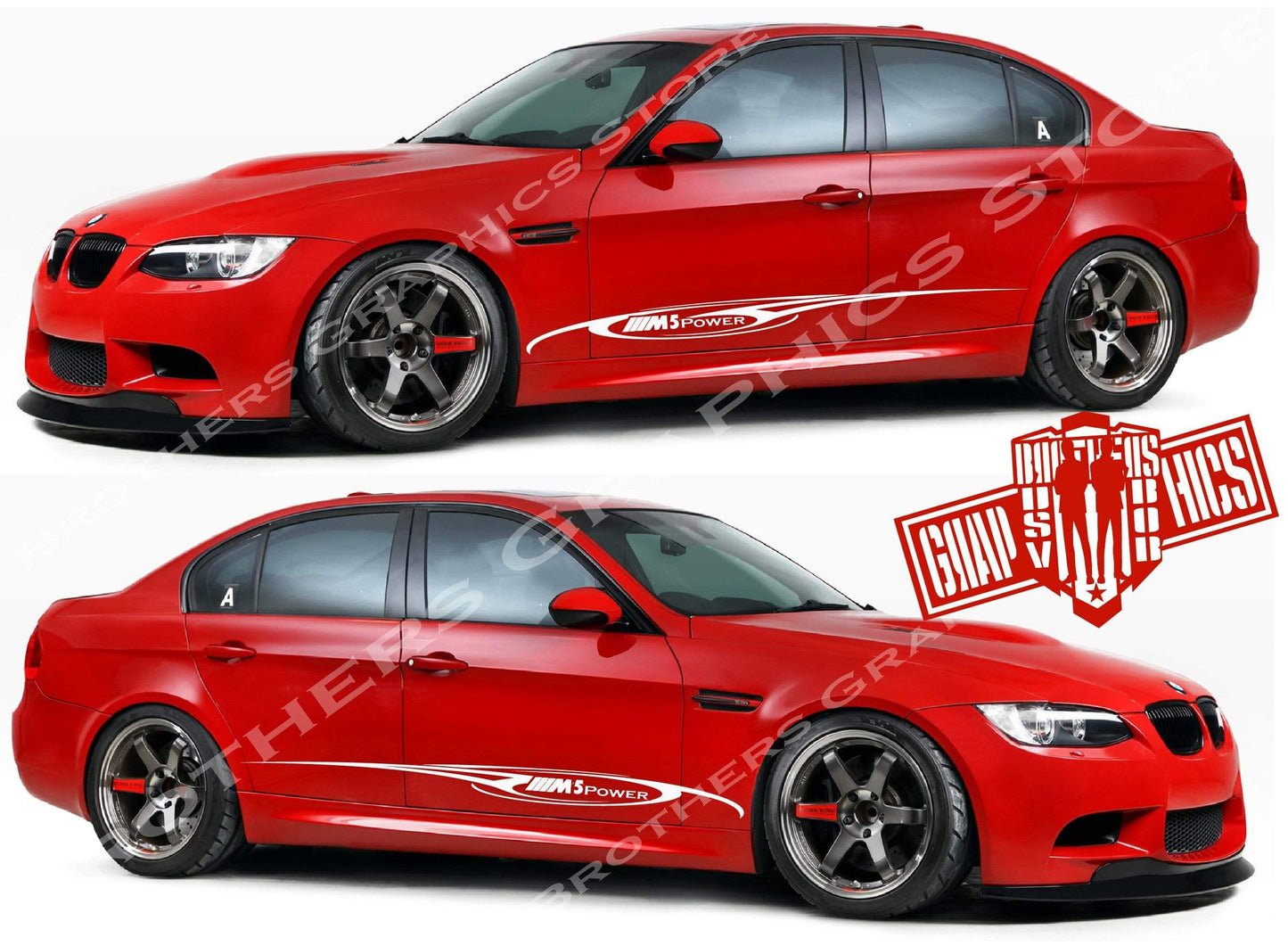 Racing Line Sticker Car Side Vinyl Stripe For BMW M5 - Brothers-Graphics