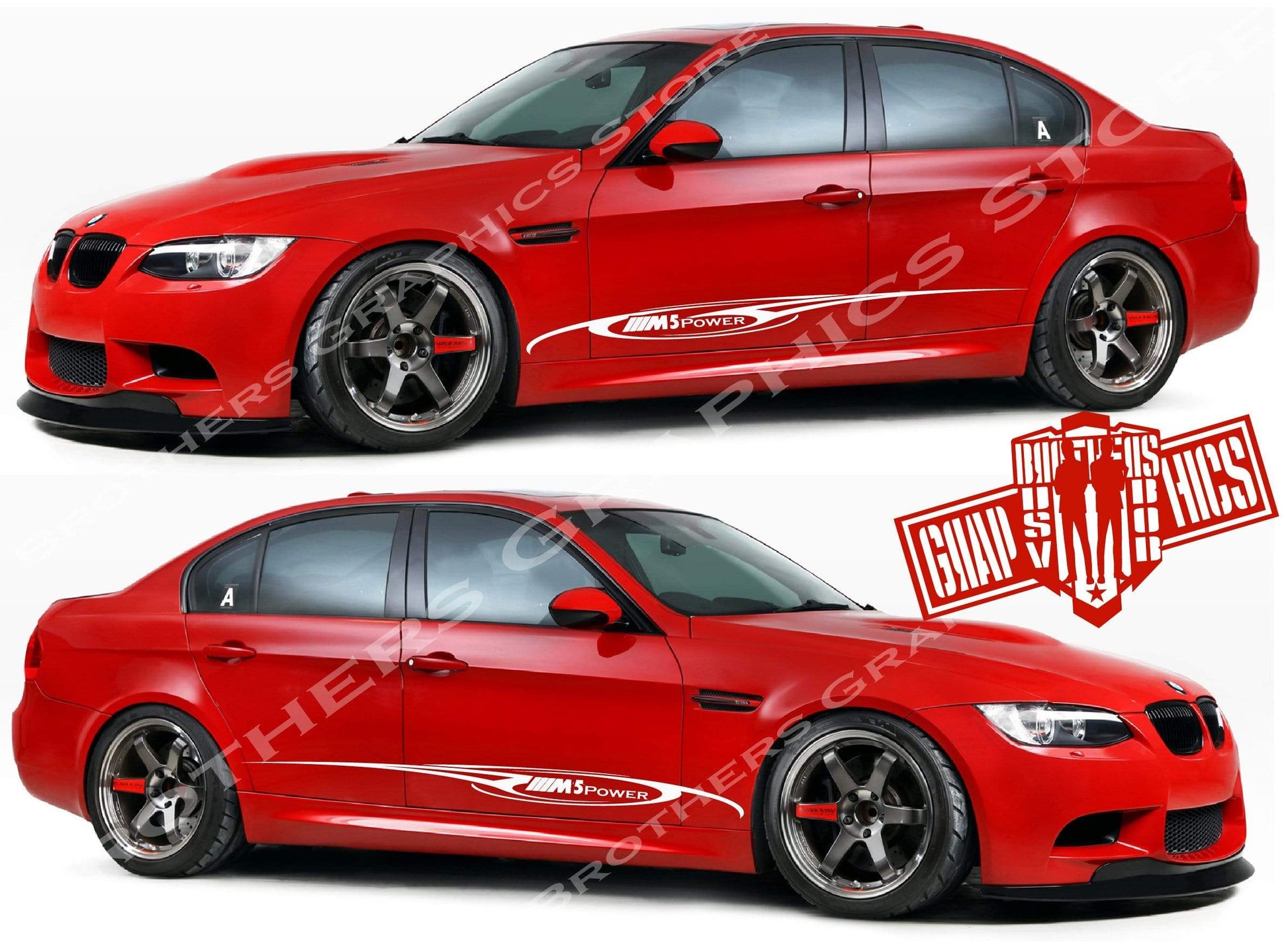 Racing Line Sticker Car Side Vinyl Stripe For BMW M5 - Brothers-Graphics