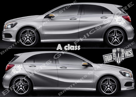 Racing Line Sticker Car Side Vinyl Stripe For Mercedes-Benz A-class - Brothers-Graphics