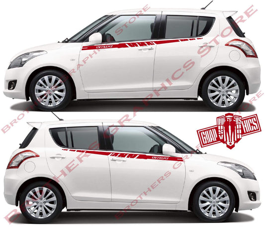 Racing Line Sticker Car Side Vinyl Stripe For Suzuki SWIFT - Brothers-Graphics