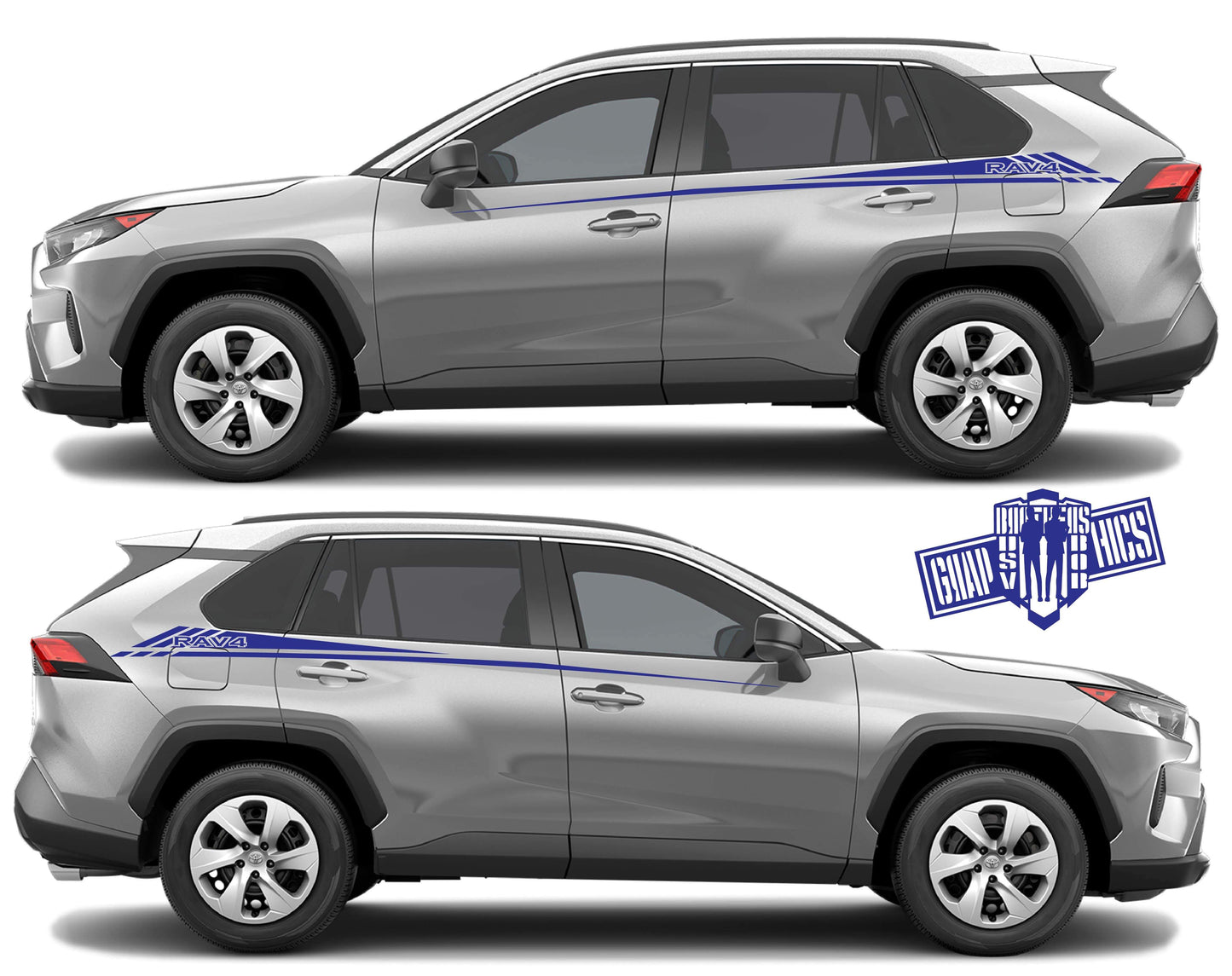 Racing Line Sticker Car Side Vinyl Stripe For Toyota Rav4 - Brothers-Graphics