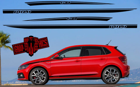 Racing Stripes Custom vinyl decals For vw Polo 1994-2021 - Brothers-Graphics