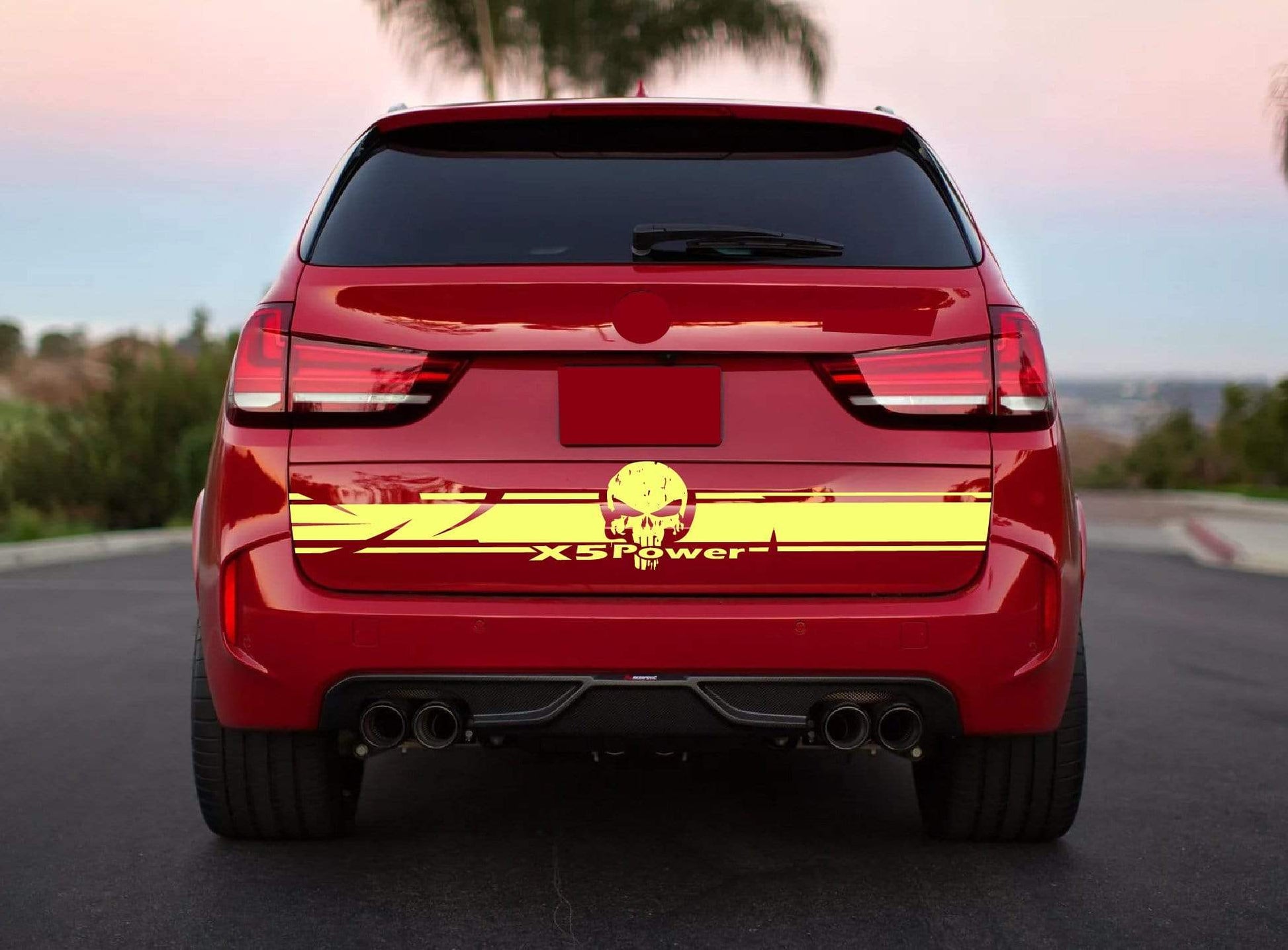Racing Stripes decals BMW X5 tailgate decals - Brothers-Graphics