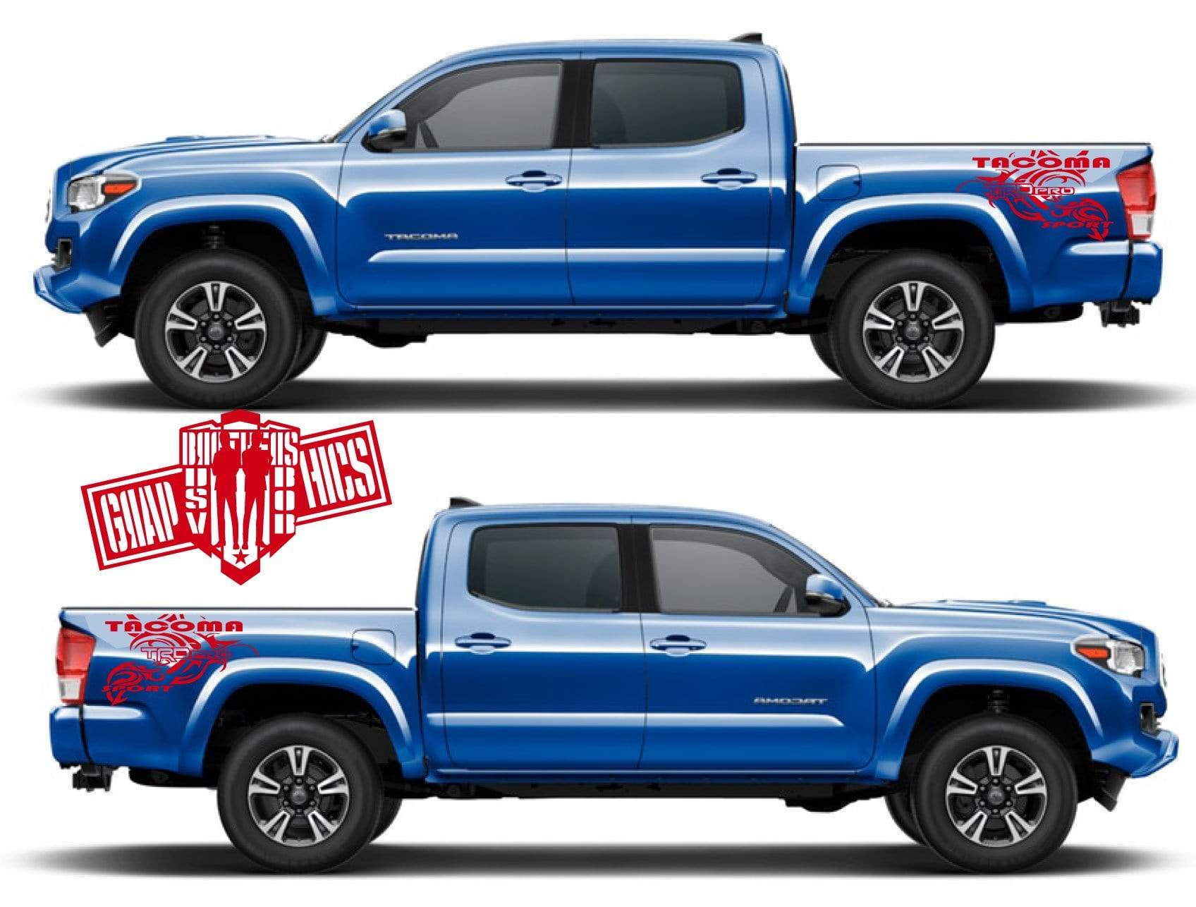 Racing Stripes For Toyota Tacoma 2001-2020 - Brothers-Graphics