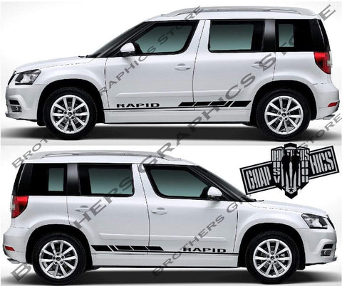 Racing Stripes graphic decals stickers for Skoda Yeti - Brothers-Graphics