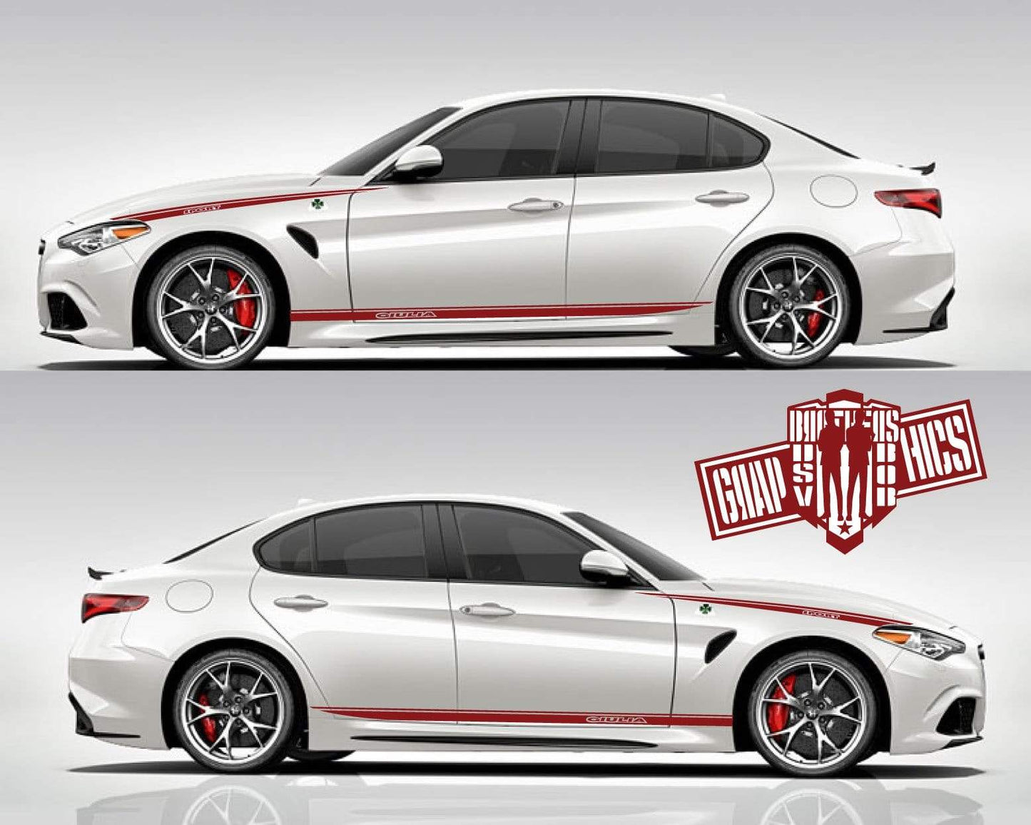 Racing Stripes Stickers For Alfa Romeo Giulia - Brothers-Graphics