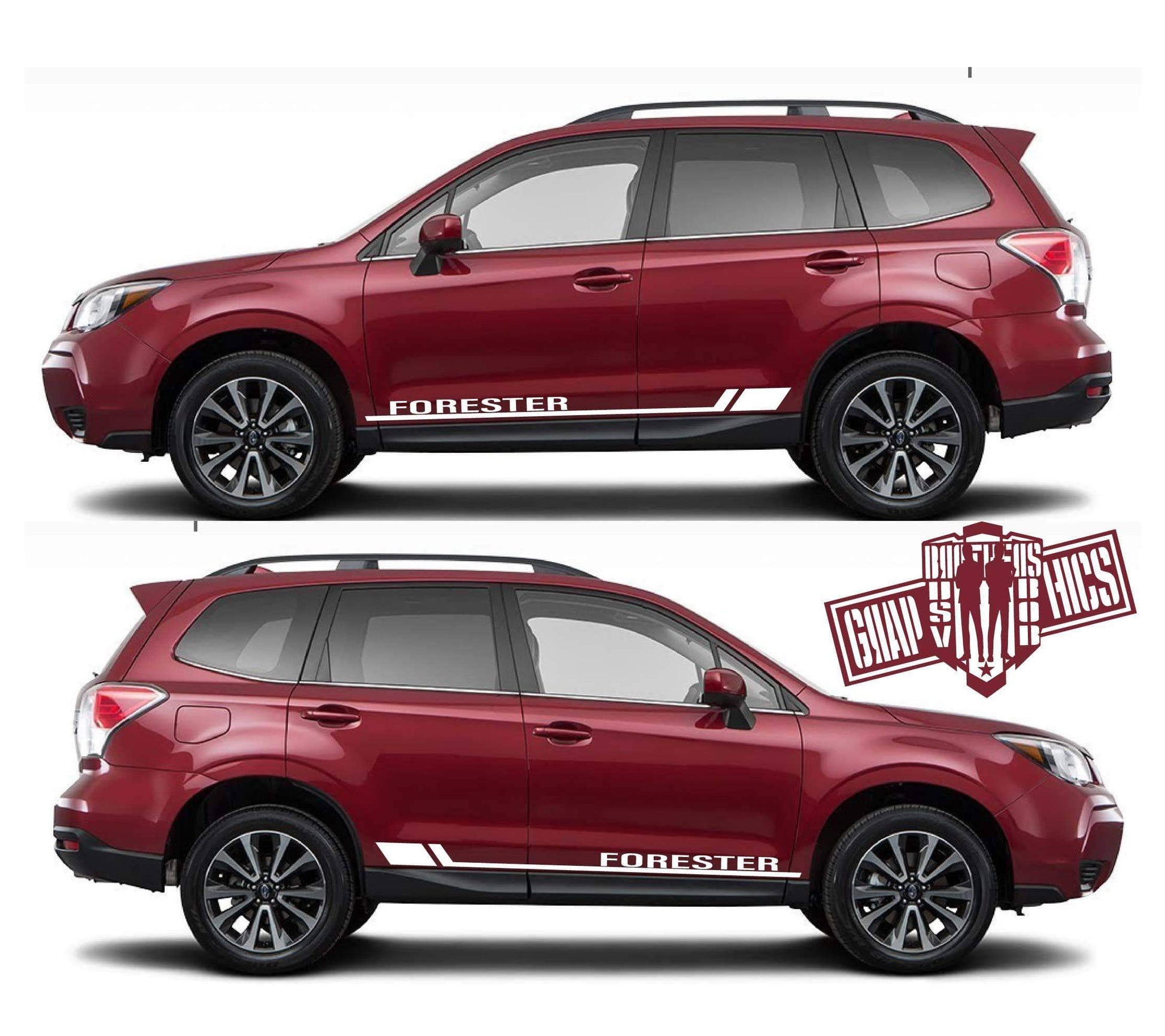 Racing Vinyl Decal Sticker Side Door Stripe Stickers For Subaru Forester - Brothers-Graphics
