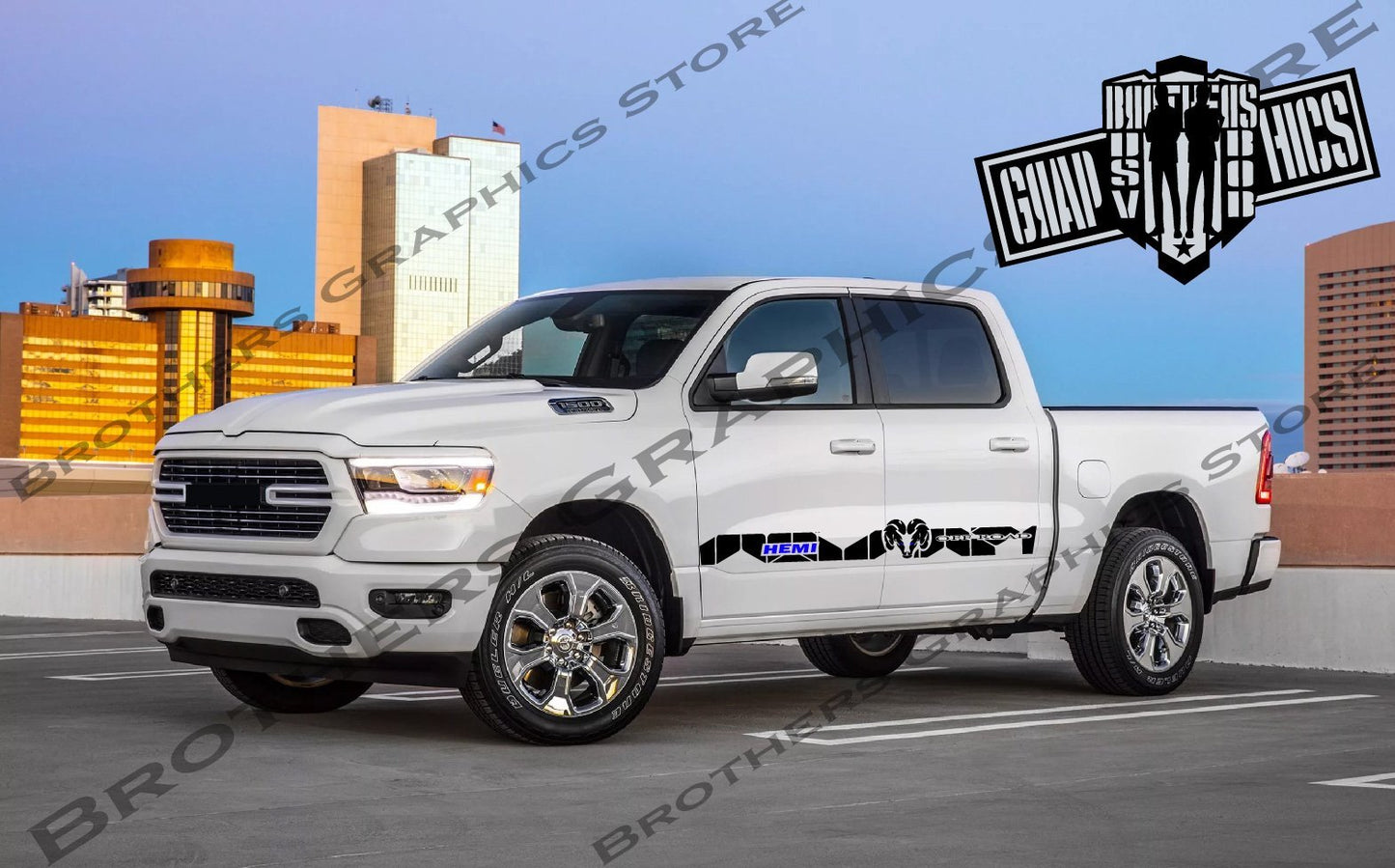 Autocollant Ram Hemi | Autocollants de carrosserie Dodge Ram | Autocollants Dodge pour Dodge Ram