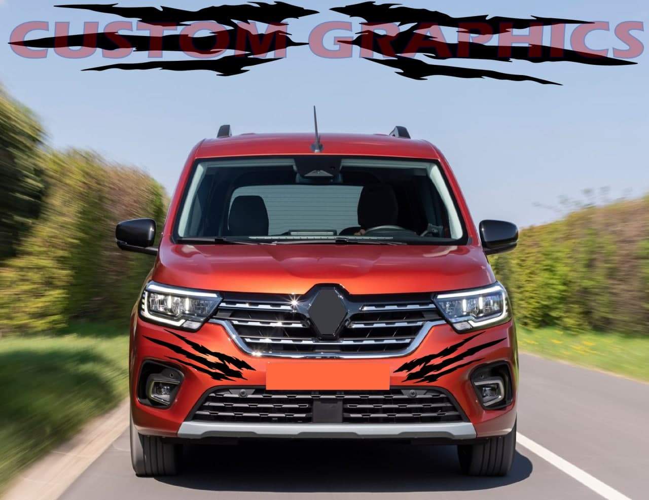 Vinyl Graphics Rear Bumper Design Graphic Racing Stripes Compatible with Renault Kangoo