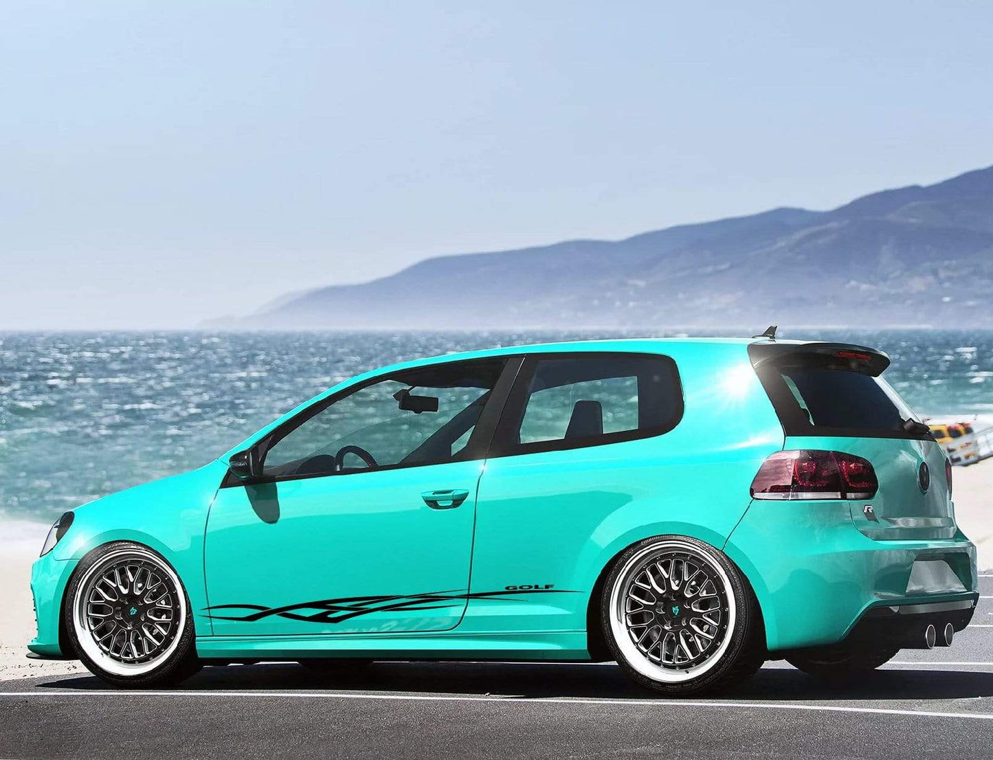 Rear Vinyl Decal Side Bed Sticker Graphics Kit For VW Golf