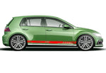 Set of Racing Side Stripes Decal Sticker Graphic Compatible with VW Golf