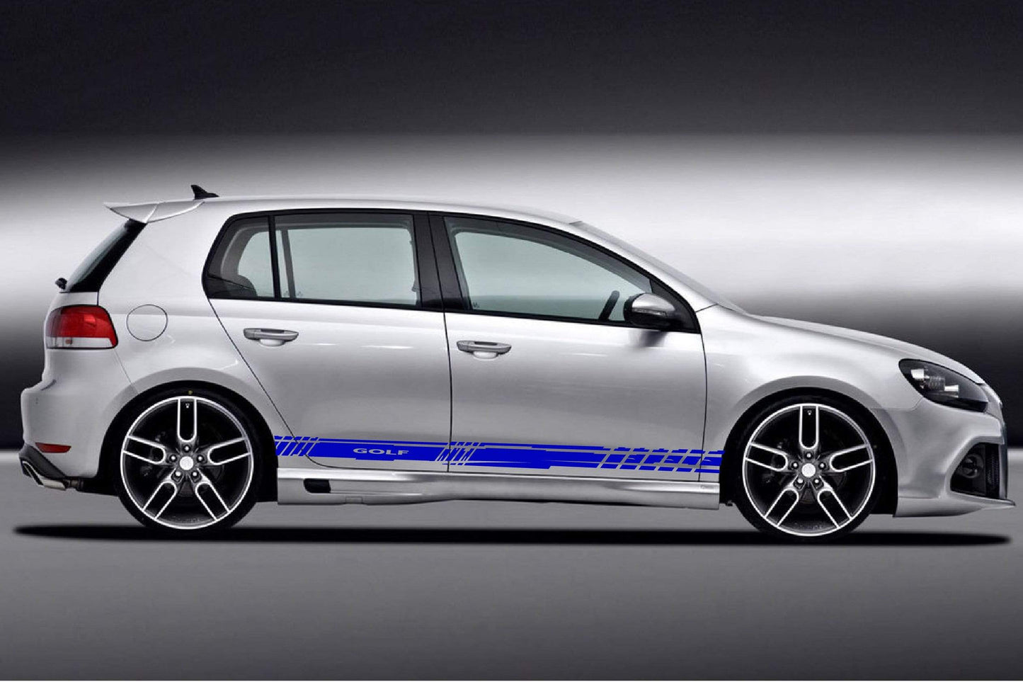 Set of Racing Side Stripes Decal Sticker Graphic Compatible with VW Golf