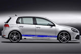 Set of Racing Side Stripes Decal Sticker Graphic Compatible with VW Golf