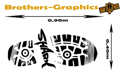 Vinyl Graphics Shark footprint graphic for car  | UNIVERSAL STICKERS Fit any Vehicle