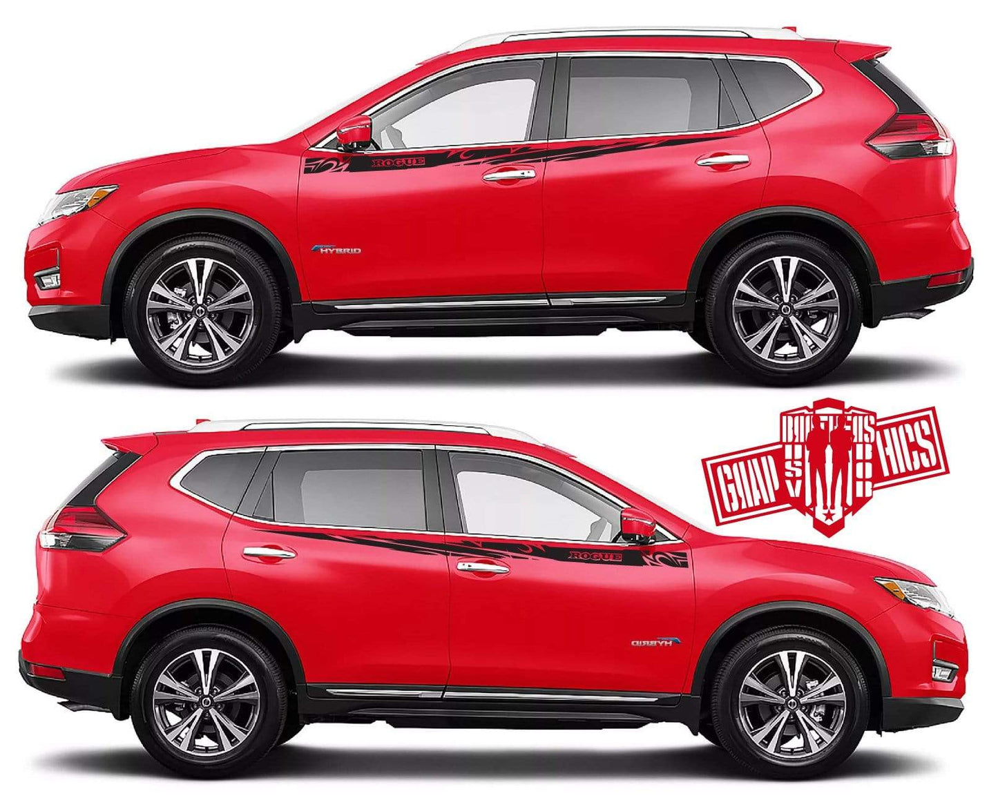 Side door Decal Vinyl Racing Stripe Stickers For Nissan Rogue - Brothers-Graphics