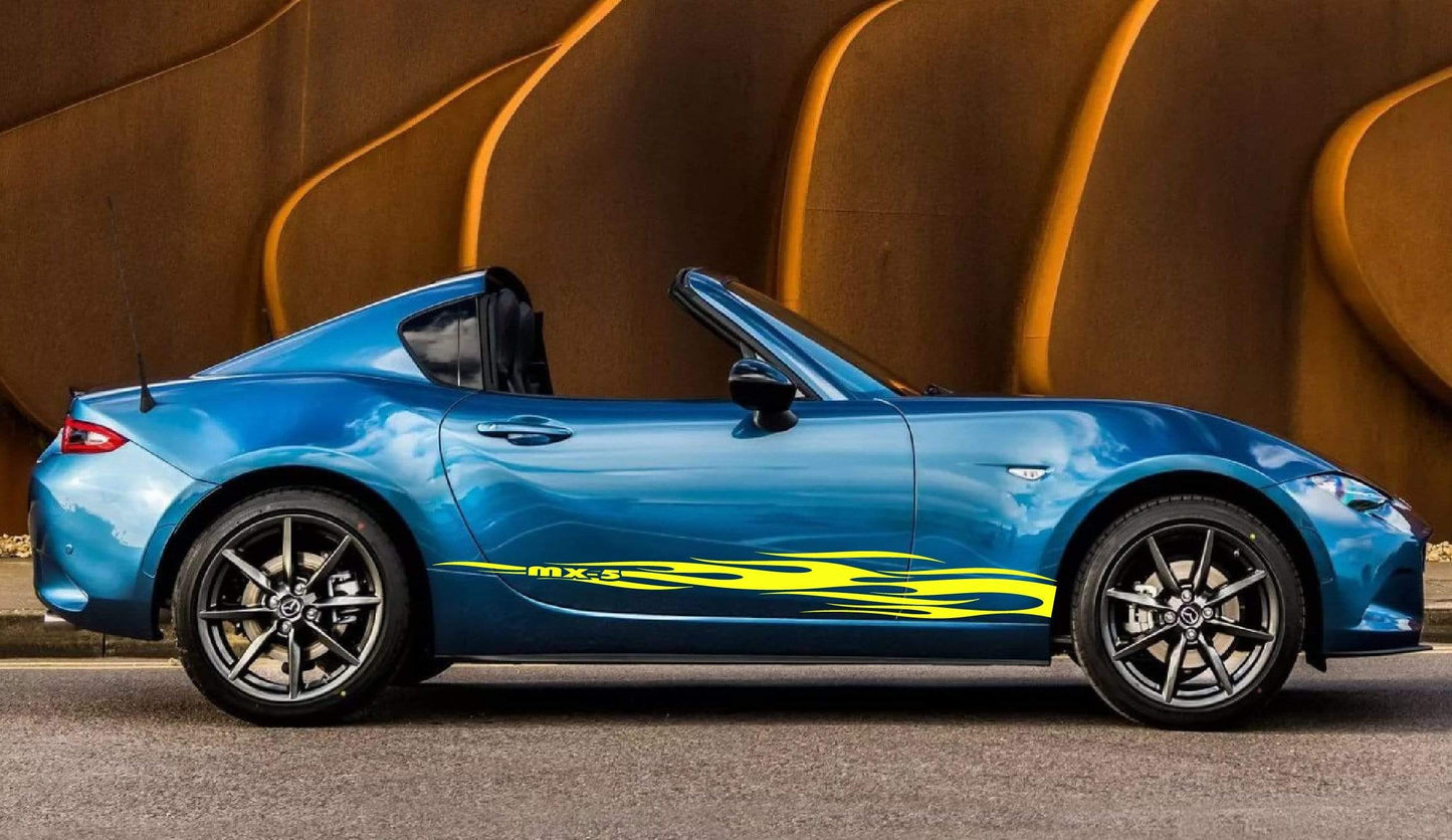 Premium Quality Stickers Compatible With Mazda MX-5 Miata Flame Design Easy Application