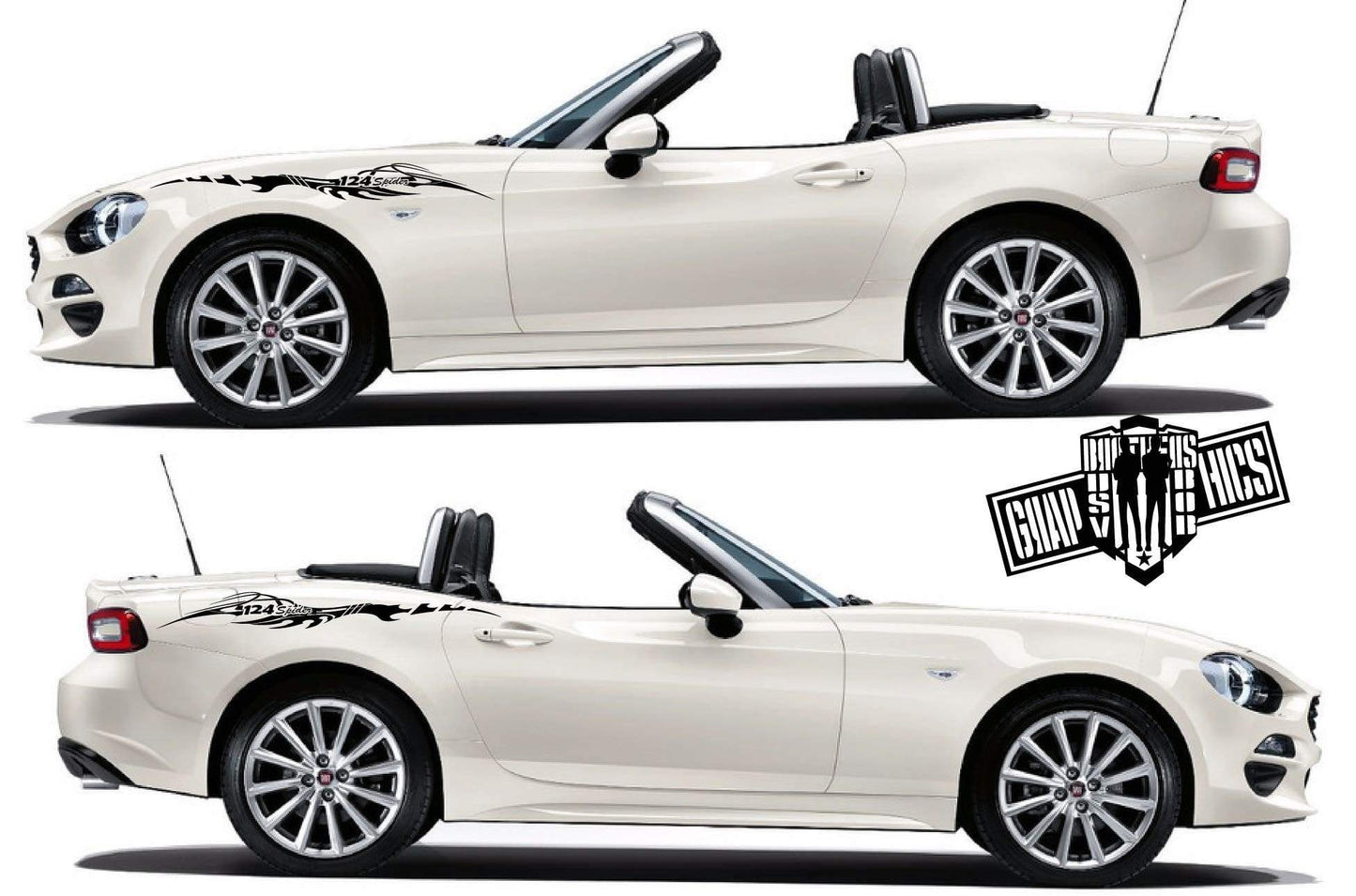 Side Door Vinyl Decal Stripes Kit Graphics Custom for Fiat Spider 124 - Brothers-Graphics