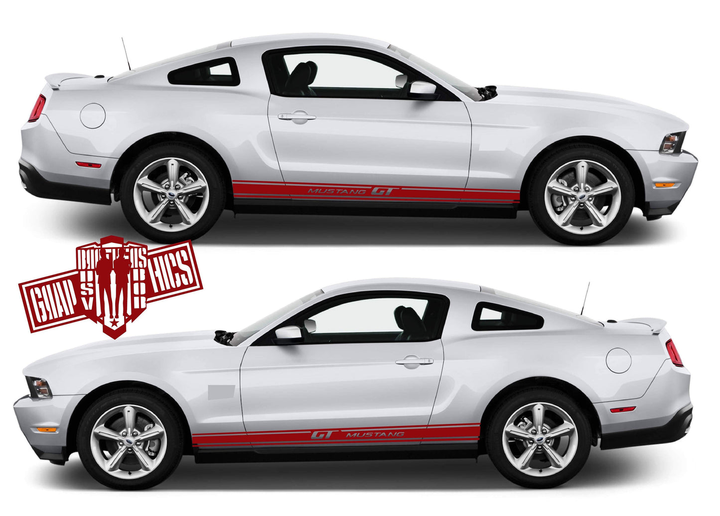 Side Racing Stripe Decal Vinyl Graphics for Ford Mustang 2005-2020 - Brothers-Graphics