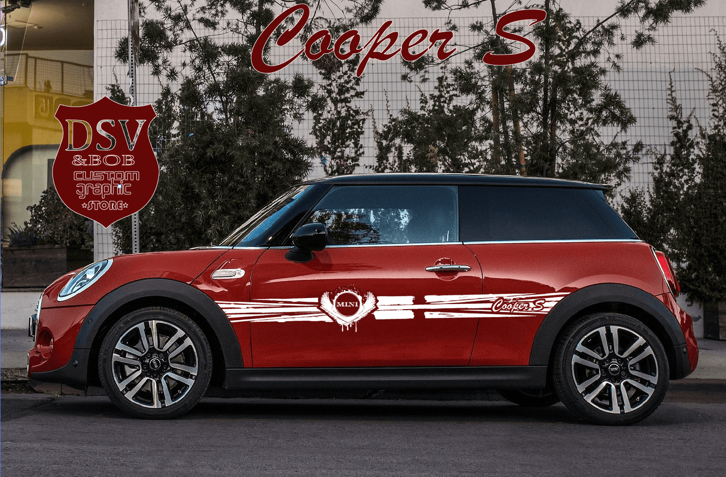 Autocollant graphique à bande latérale compatible avec Mini Cooper, Clubman, John Cooper, Countryman 