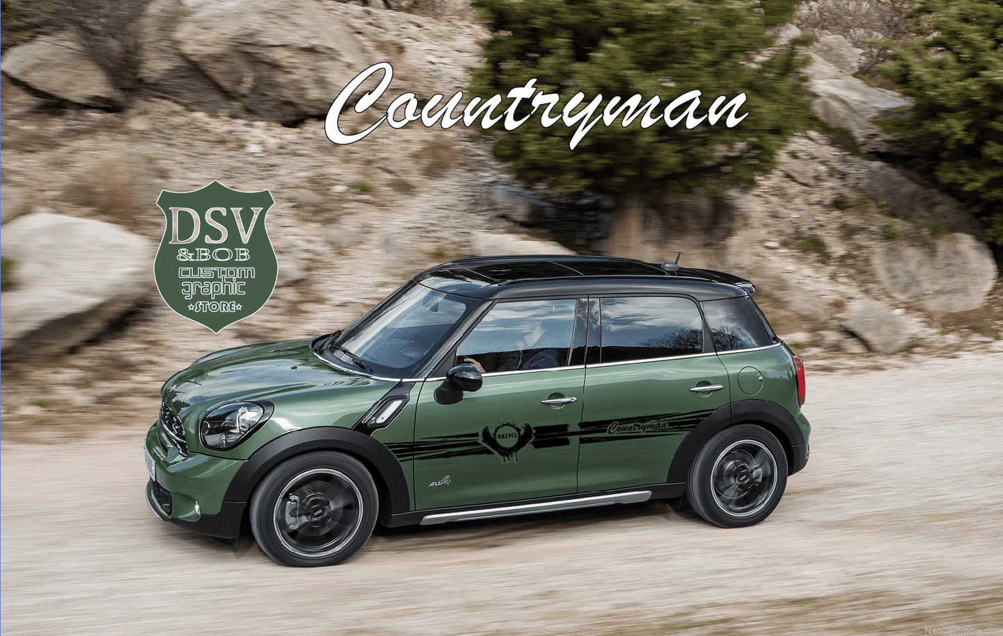 Autocollant graphique à bande latérale compatible avec Mini Cooper, Clubman, John Cooper, Countryman 
