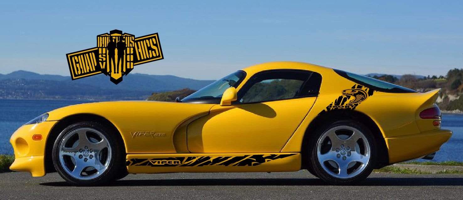 Side Vinyl Door Decal Racing Stripe stickers for Dodge Viper 2000-2019. - Brothers-Graphics