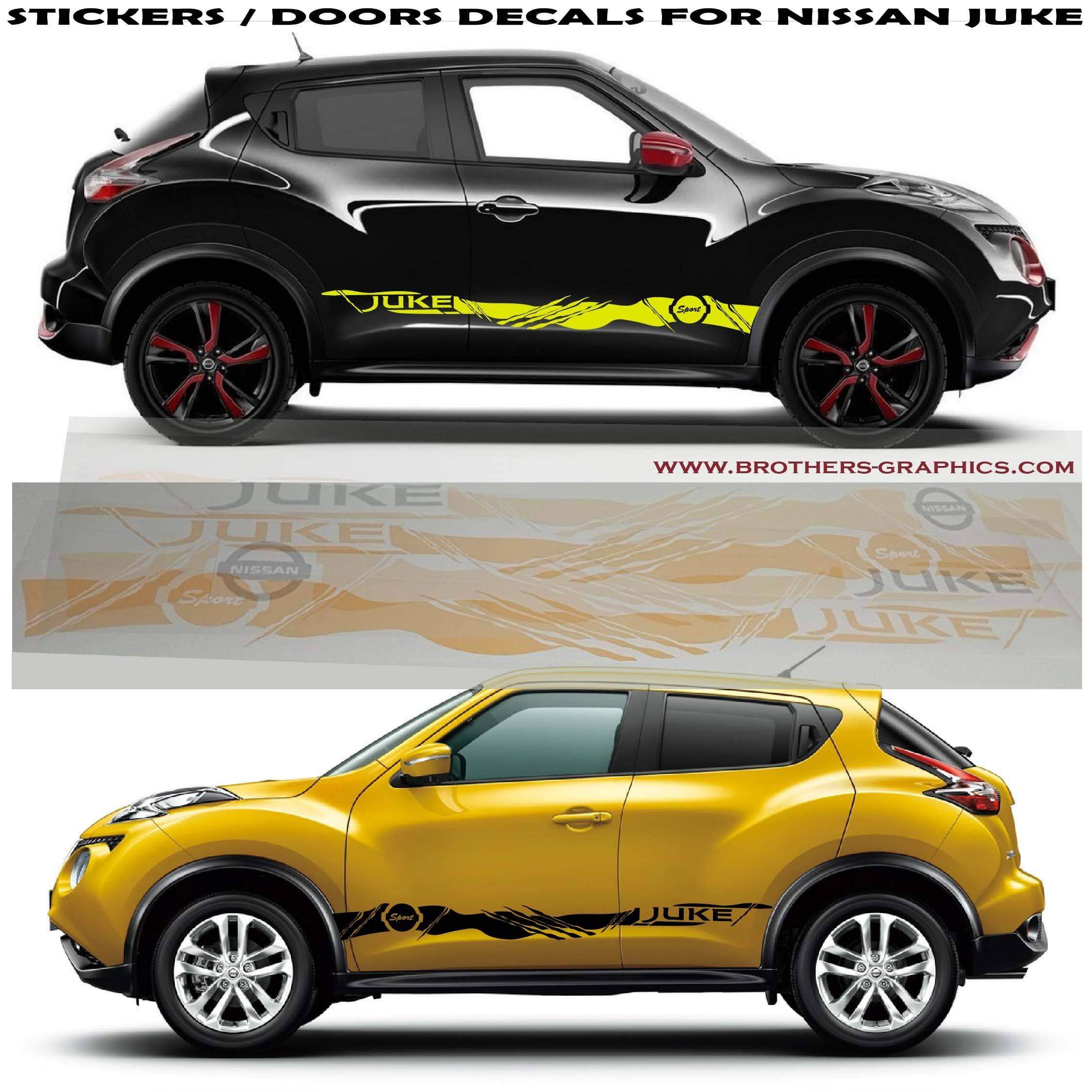 Nissan Juke Decorative Racing Stripes – Left & Right Side Decals (Matte Finish)