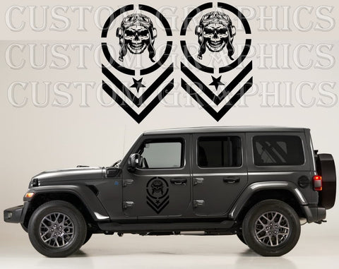 Vinyl Graphics Skull Arm Design Graphic Stickers Compatible with Jeep Wrangler