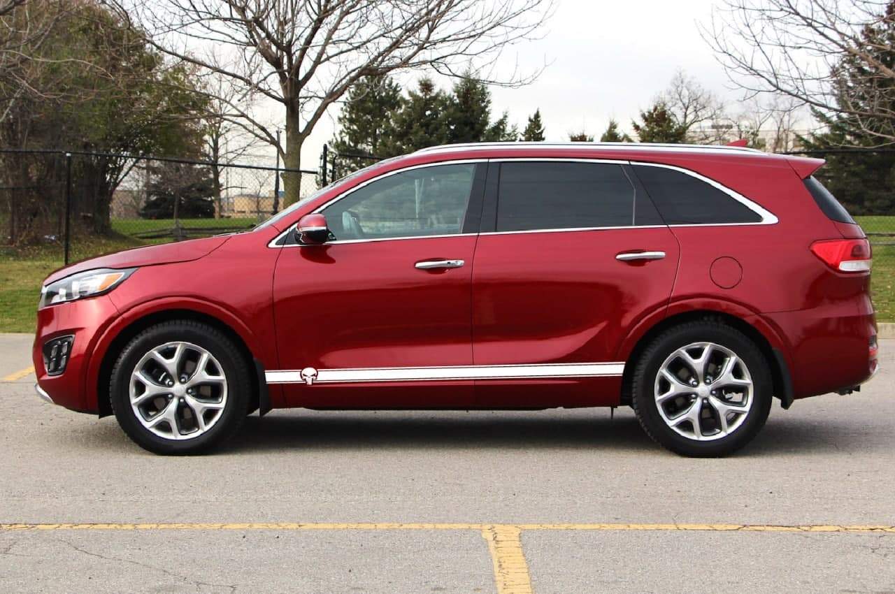 Vinyl Graphics Skull Design Decal Sticker Vinyl Side Racing Stripes Compatible with Kia Sorento