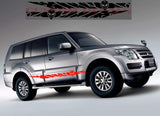 Skull Graphic 2 color Vinyl Side Racing Stripes for Mitsubishi Pajero