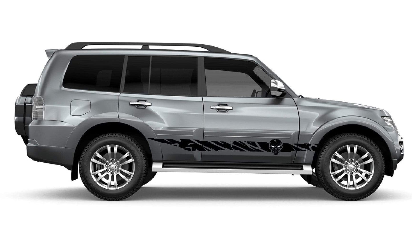 Premium Quality Stickers Compatible with Mitsubishi Pajero Skull Line Design Decorative decals