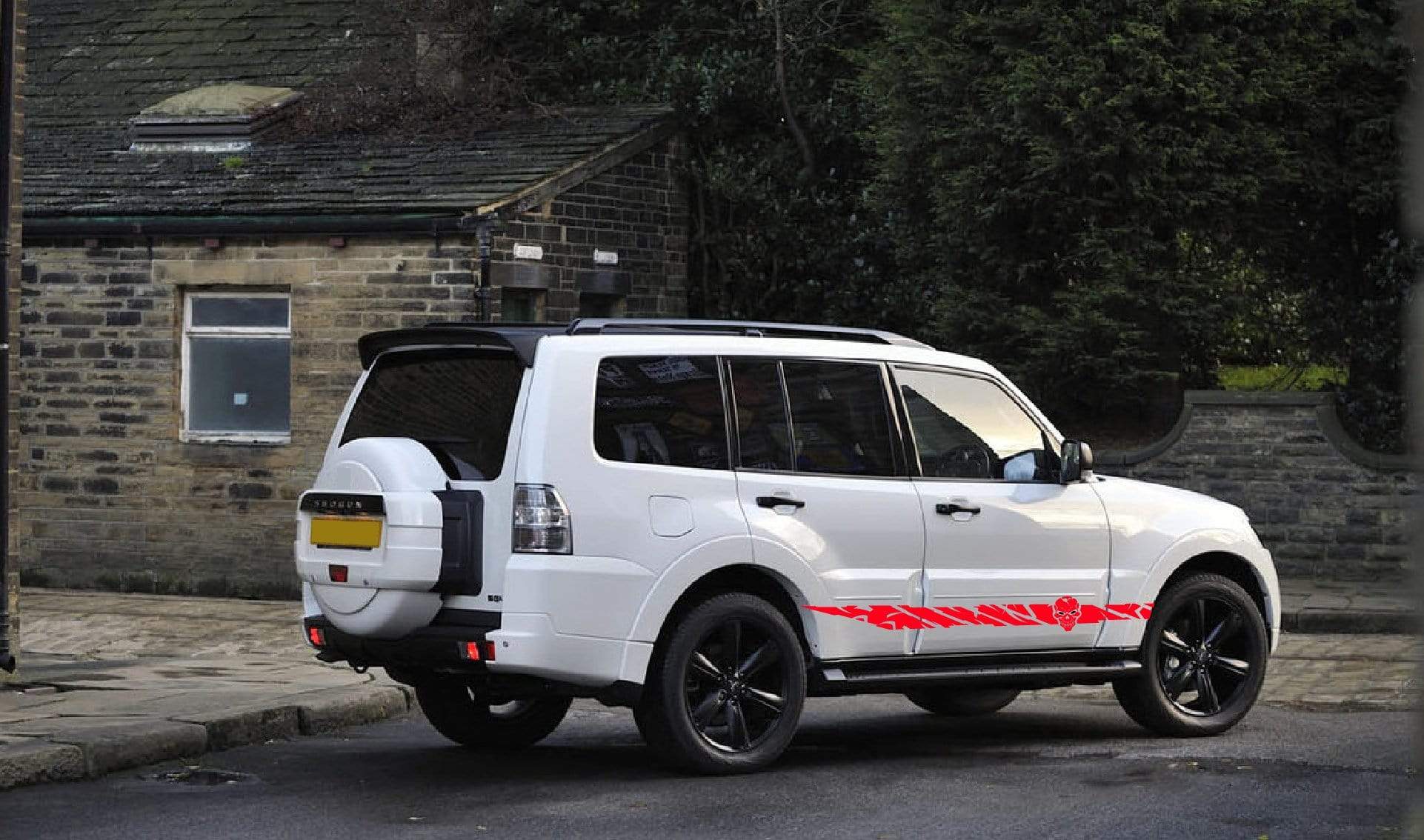 Premium Quality Stickers Compatible with Mitsubishi Pajero Skull Line Design Decorative decals