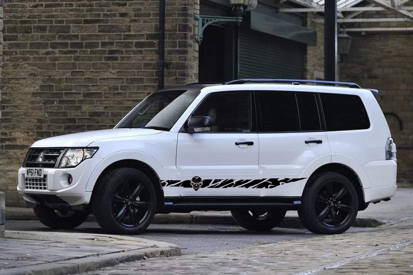 Premium Quality Stickers Compatible with Mitsubishi Pajero Skull Line Design Decorative decals