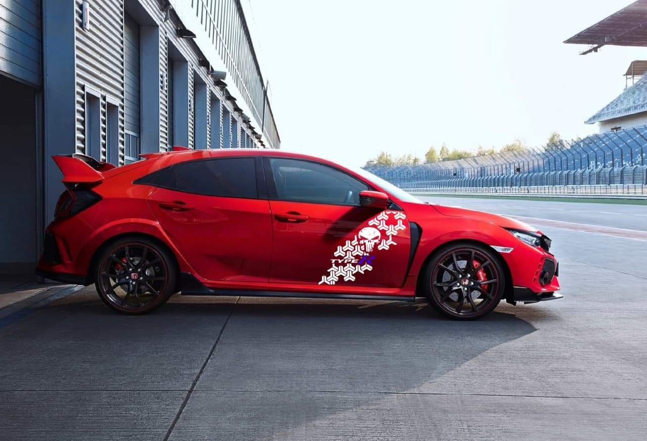 Vinyl Graphics Skull Graphic Line Stickers Compatible With Honda Civic, All Models Size